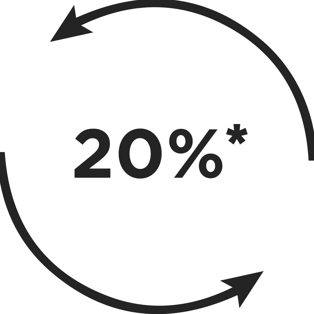20% Recycled Glass